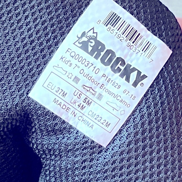 Rocky Kids' Outdoor Boots in Brown and Black - Picture 9 of 13